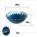 ARAYACY Glass Washbasin Above Counter Basin Mediterranean Style Art Basin Sanitary Ware Set A - B07DRH71HQ